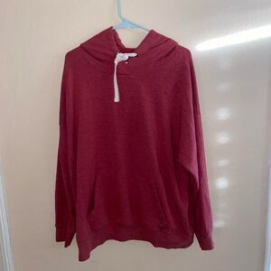 Burgundy hoodie long sleeve casual street wear travel vibes active wear fashion